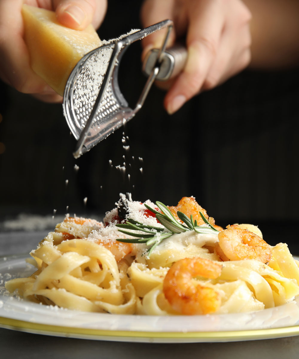 Shrimp Scampi on the Menu Page for Seravezza Events (Mobile Version) - mobile version